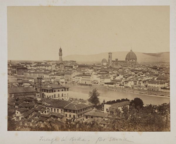 ALPHONSE BERNOUD : Panorama di Firenze.  - Asta Fotografie storiche - Associazione Nazionale - Case d'Asta italiane