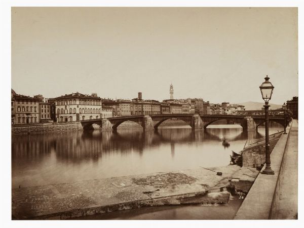 VINCENZO PAGANORI : Firenze. Lungarno con il Ponte alla Carraia.  - Asta Fotografie storiche - Associazione Nazionale - Case d'Asta italiane