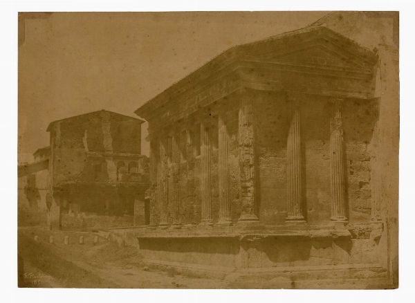 FRDRIC FLACHRON : Roma. Tempio della Fortuna Virile e Casa dei Crescenzi (detta di Cola di Rienzo).  - Asta Fotografie storiche - Associazione Nazionale - Case d'Asta italiane