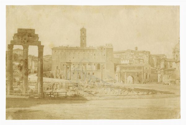 GIACOMO CANEVA : Roma. Veduta del Foro Romano verso il Campidoglio.  - Asta Fotografie storiche - Associazione Nazionale - Case d'Asta italiane