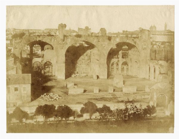GIACOMO CANEVA : Roma. Basilica di Massenzio vista dal Palatino.  - Asta Fotografie storiche - Associazione Nazionale - Case d'Asta italiane
