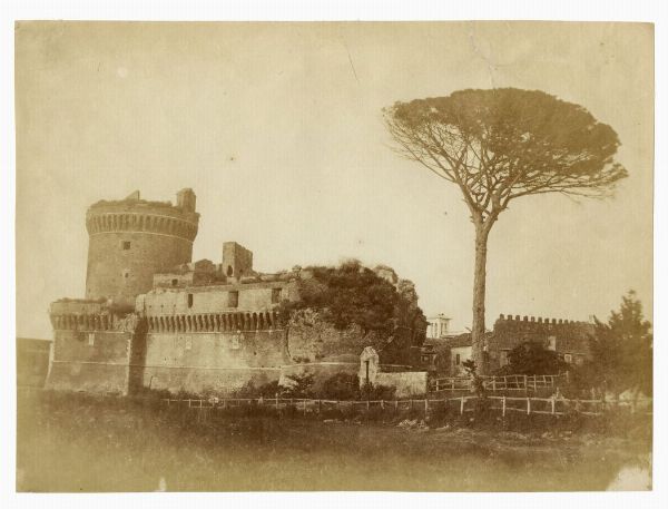 GIACOMO CANEVA : Ostia. Castello di Giulio II.  - Asta Fotografie storiche - Associazione Nazionale - Case d'Asta italiane