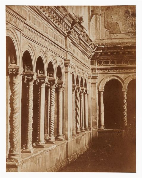 ROBERT MACPHERSON : Roma. Chiostro della Basilica di San Paolo fuori le Mura.  - Asta Fotografie storiche - Associazione Nazionale - Case d'Asta italiane