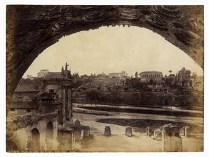 ROBERT JULIUS RIVE - Roma. Veduta del Palatino ripresa dalla Basilica di Massenzio.