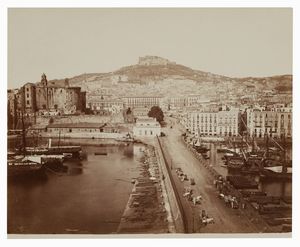 GIORGIO SOMMER - Napoli. Veduta del Molo verso Sant'Elmo.