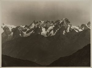 VITTORIO SELLA - Dente del Gigante. Grandes Jorasses dal monte Herbetet.