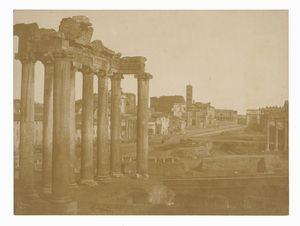 FRDRIC FLACHRON - Roma. Veduta del Foro Romano con il Tempio di Saturno.
