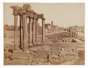 JAMES ANDERSON - Roma. Veduta del Foro Romano con il Tempio di Saturno.