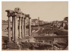 JAMES ANDERSON - Roma. Veduta del Foro Romano con il Tempio di Saturno.