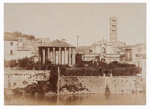 TOMMASO CUCCIONI - Roma. Veduta del Tevere con il Tempio di Vesta.
