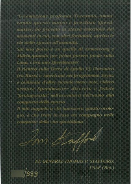 OMEGA SPEEDMASTER PROFESSIONAL MOONWATCH JUBILEE REF. ST 145.0052 EDIZIONE LIMITATA N. 06X/999 ANNI '90  - Asta Orologi da polso e da tasca  - Associazione Nazionale - Case d'Asta italiane