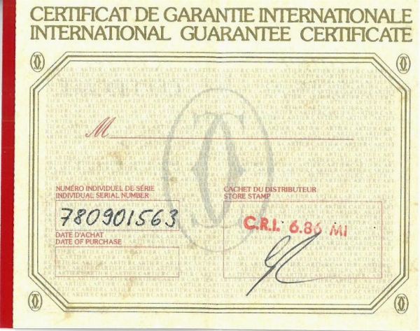 CARTIER : CARTIER PARIS VENDOME N. 7809015XX  - Asta Orologi da polso e da tasca  - Associazione Nazionale - Case d'Asta italiane