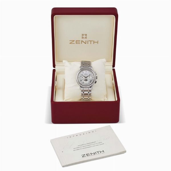 ZENITH : ZENITH EL PRIMERO CHRONOMASTER FASI LUNARI REF. 01.0240.410  - Asta Orologi da polso e da tasca  - Associazione Nazionale - Case d'Asta italiane