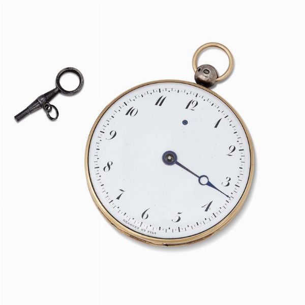 BREGUET ET FILS OROLOGIO DA TASCA MONOLANCETTA IN ARGENTO E ORO  - Asta Orologi da polso e da tasca  - Associazione Nazionale - Case d'Asta italiane