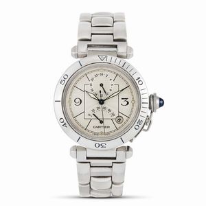 CARTIER - CARTIER PASHA RISERVA DI CARICA IN ACCIAIO