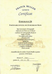 FRANCK MULLER ENDURANCE 24 CRONOGRAFO REF. 96.01 N. 3XX ANNO 1997  - Asta Orologi da polso e da tasca  - Associazione Nazionale - Case d'Asta italiane