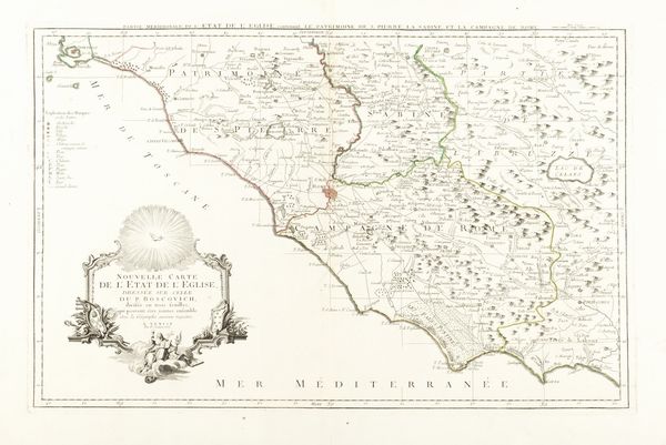 Paolo Santini : Nouvelle carte de l'etat de l'Eglise, divise en trois seuilles, qui peuvent etre jointes eusemble. Avec la Geographie ancienne respective.  - Asta Libri, autografi e stampe - Associazione Nazionale - Case d'Asta italiane