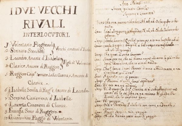 Jacopo Angelo Nelli : I due vecchi rivali  - Asta Libri, autografi e stampe - Associazione Nazionale - Case d'Asta italiane