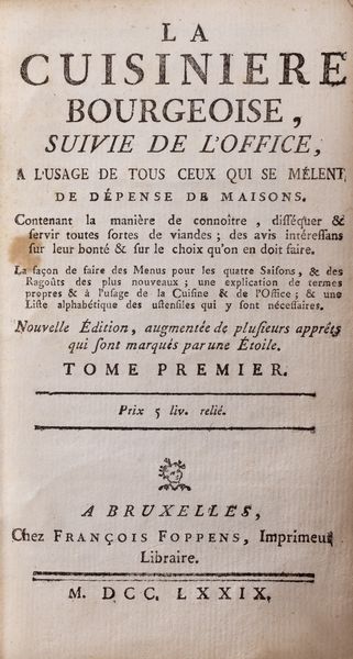 Menon : La Cuisinire Bourgeoise  - Asta Libri, autografi e stampe - Associazione Nazionale - Case d'Asta italiane