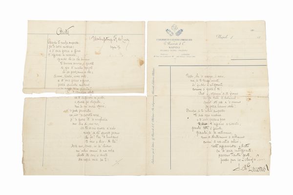 Di Giacomo, Salvatore : Arietta  - Asta Libri, autografi e stampe - Associazione Nazionale - Case d'Asta italiane