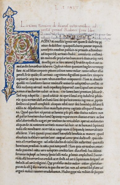 Lactantius, Lucius Coelius Firmianus : Opera  - Asta Libri, autografi e stampe - Associazione Nazionale - Case d'Asta italiane