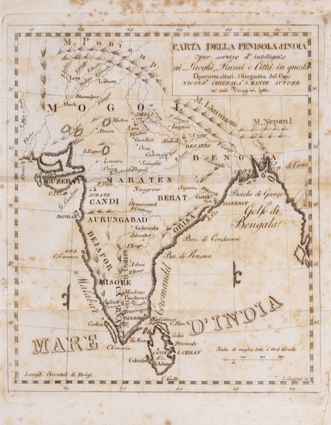 Niccolò Chiefalà : Descrizione della citt di Benares nell'India, dell'indiano politeismo, suo culto e costumi di quei popoli.  - Asta Libri, autografi e stampe - Associazione Nazionale - Case d'Asta italiane