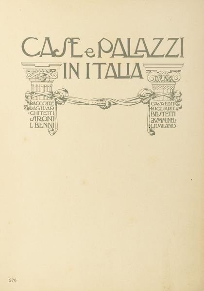 Case e palazzi in Italia Raccolti dagli architetti Stroni e Benni  - Asta Libri, autografi e stampe - Associazione Nazionale - Case d'Asta italiane