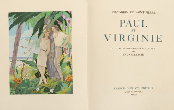Bernardin De Saint Pierre, Jacques-Henri : Paul et Virginie. Illustr de composition en couleur par Brunelleschi.  - Asta Libri, autografi e stampe - Associazione Nazionale - Case d'Asta italiane