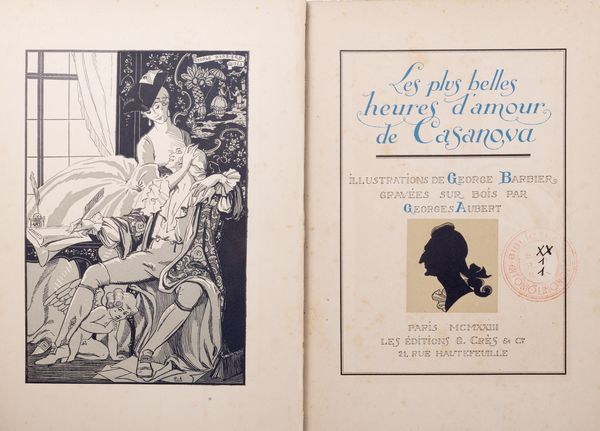 Casanova, Giacomo : Les plus belles heures dAmour de Casanova. Introduction & Notes de Edouard Maynial. Illustrations de George Barbier, graves sur bois par Georges Aubert.  - Asta Libri, autografi e stampe - Associazione Nazionale - Case d'Asta italiane