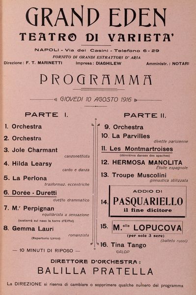 Francesco Cangiullo : Caff concerto. Alfabeto a sorpresa.  - Asta Libri, autografi e stampe - Associazione Nazionale - Case d'Asta italiane