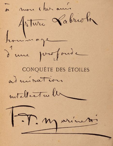 Filippo Tommaso Marinetti : La Conqute des Etoiles. Pome pique.  - Asta Libri, autografi e stampe - Associazione Nazionale - Case d'Asta italiane