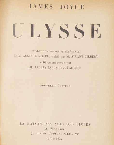 Joyce, James : Ulysse  - Asta Libri, autografi e stampe - Associazione Nazionale - Case d'Asta italiane