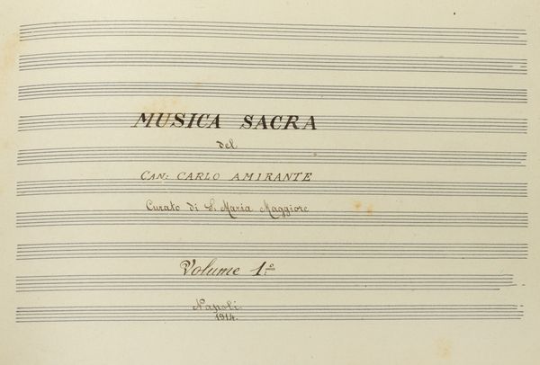 Carlo Amirante : Musica Sacra  - Asta Libri, autografi e stampe - Associazione Nazionale - Case d'Asta italiane