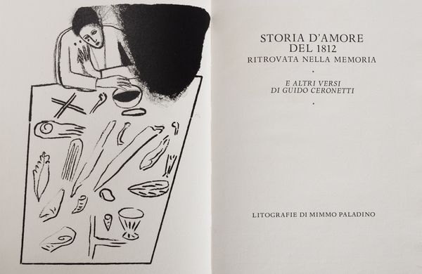 Mimmo Paladino : Storia damore del 1812 ritrovata nella memoria e altri versi. Litografie di Mimmo Paladino.  - Asta Libri, autografi e stampe - Associazione Nazionale - Case d'Asta italiane