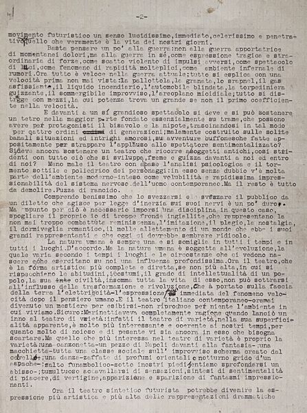 Antonio Del Mastro : Il teatro sintetico e il suo avvenire  - Asta Libri, autografi e stampe - Associazione Nazionale - Case d'Asta italiane