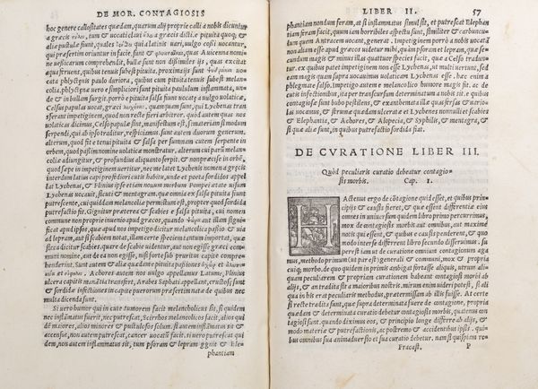Fracastoro, Girolamo : Hieronymi Fracastorij Veronensis. De sympathia et antipathia rerum liber vnus De contagione et contagiosis morbis et curatione libri III  - Asta Libri, autografi e stampe - Associazione Nazionale - Case d'Asta italiane