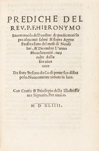 Savonarola, Girolamo - Prediche del reu. p.f. Hieronymo Sauonaruola dell'ordine de predicatori sopra alquanti salmi & sopra Aggeo profeta