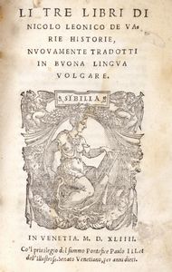 Nicolò Leonico Tomeo - De varia historia libri tres