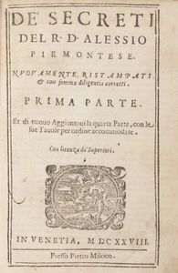 Ruscelli, Girolamo - De' secreti [...] nuovamente ristampati ... et di nuovo aggiuntovi quarta parte con le sue Tavole per ordine accomodate