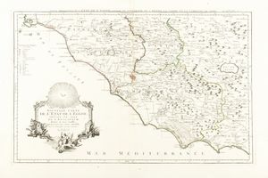 Paolo Santini - Nouvelle carte de l'etat de l'Eglise, divise en trois seuilles, qui peuvent etre jointes eusemble. Avec la Geographie ancienne respective.