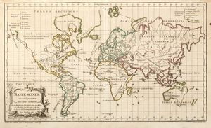 Gilles-Robert de Vaugondy - Mappe monde - suivant la projection des cartes reduites