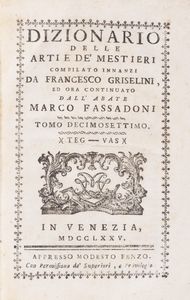 Francesco Griselini - Dizionario delle arti e demestieri