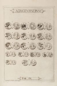 Gabriele Lancillotto principe di Torremuzza  Castelli : Siciliae populorum et urbium regum quoque et tyrannorum veteres nummi Saracenorum epocham anticedantes  - Asta Libri, autografi e stampe - Associazione Nazionale - Case d'Asta italiane