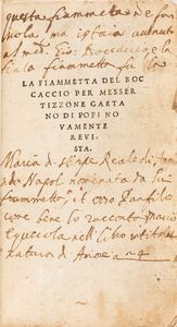Boccaccio, Giovanni - La Fiammetta del Boccaccio. Per messer Tizzone Gaetano di Pofi novamente reuista