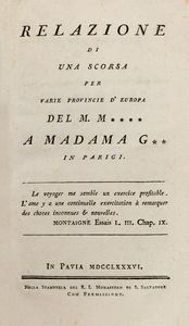 Pier Luigi Malaspina - Relazione di una scorsa per varie provincie d'Europa