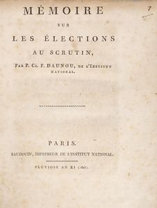 Pierre- Claude-François Daunou - Memoire sur les elections au scrutin