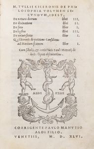 Cicerone, Marco Tullio : De philosophia  - Asta Libri, autografi e stampe - Associazione Nazionale - Case d'Asta italiane
