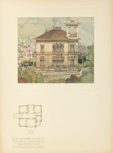 Augusto Cavazzoni : Il villino. Progetti.  - Asta Libri, autografi e stampe - Associazione Nazionale - Case d'Asta italiane