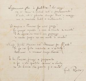 Ferdinando Russo - Poesia autografa firmata e articolo