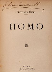 Giovanni Cena - Homo. Con una composizione originale di Leonardo Bistolfi